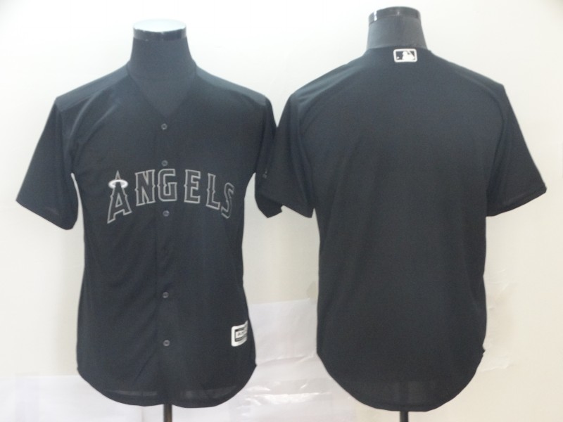 customized Men Los Angeles Angels blank black MLB Jerseys->jacksonville jaguars->NFL Jersey